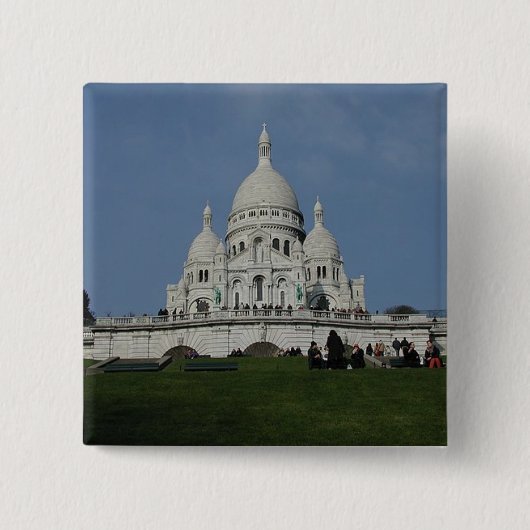 Badge Carré 5 Cm Bouton Montmartre (Devant)