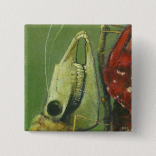 Badge Carré 5 Cm Bouton Moth de crâne gothique