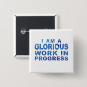 Badge Carré 5 Cm Bouton Motivationnel, Autonomisation, Mise En Oeuv (Devant & derrière)