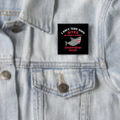 Badge Carré 5 Cm Bouton multiple de requin d'alerte d'allergie (En situation)