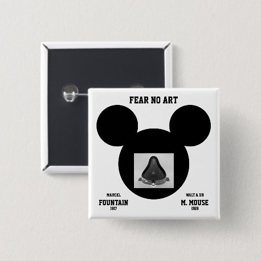 Badge Carré 5 Cm Bouton Ne pas craindre d'Art™ (Devant & derrière)