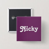 Badge Carré 5 Cm Bouton Nicky (Devant & derrière)