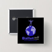 Badge Carré 5 Cm Bouton noir carré (Devant & derrière)