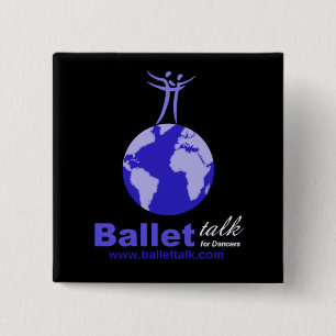 Badge Carré 5 Cm Bouton noir carré