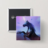 Badge Carré 5 Cm Bouton noir et majestueux (Devant & derrière)