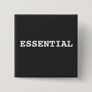 Badge Carré 5 Cm Bouton Noir Qui Dit Essentiel