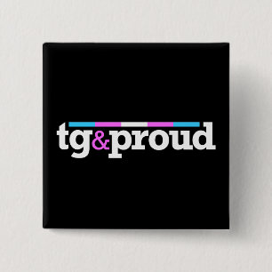 Badge Carré 5 Cm Bouton noir Tg&fière