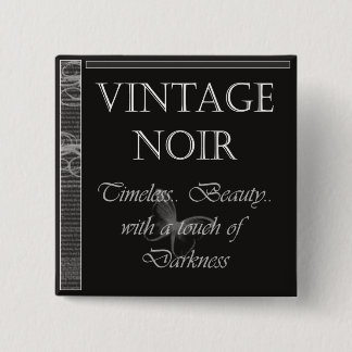 Badge Carré 5 Cm Bouton Noir vintage