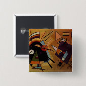 Badge Carré 5 Cm Bouton Noir-violet de Kandinsky (Devant & derrière)