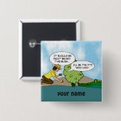 Badge Carré 5 Cm Bouton nommé de Geocaching de cachette extrême (Devant & derrière)