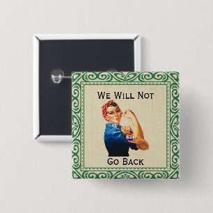 Badge Carré 5 Cm Bouton Nous Ne Retournerons Pas