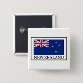 Badge Carré 5 Cm Bouton Nouvelle-Zélande (Devant & derrière)
