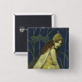 Badge Carré 5 Cm Bouton nymphe (Devant & derrière)