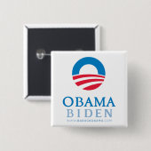 Badge Carré 5 Cm Bouton Obama-Biden (Devant & derrière)