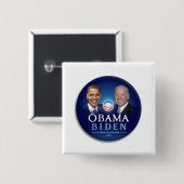 Badge Carré 5 Cm Bouton ObamaBiden 2 (Devant & derrière)