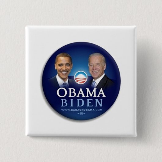 Badge Carré 5 Cm Bouton ObamaBiden 2 (Devant)