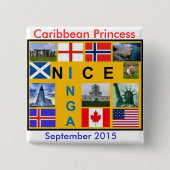 Badge Carré 5 Cm Bouton officiel de groupe (Devant)