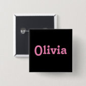Badge Carré 5 Cm Bouton Olivia (Devant & derrière)