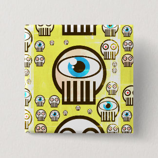 Badge Carré 5 Cm Bouton ON de conception de crânes de crâne mignon