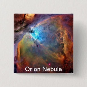 Badge Carré 5 Cm Bouton Orion Nebula Space Galaxy