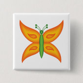 Badge Carré 5 Cm Bouton Papillon Alien (Devant)