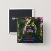 Badge Carré 5 Cm Bouton Pâques Éternel (Devant & derrière)