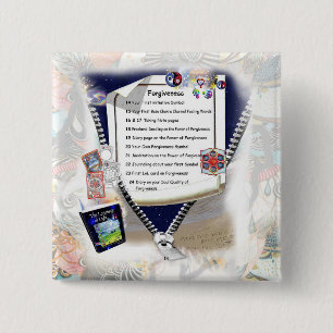 Badge Carré 5 Cm Bouton Pardon