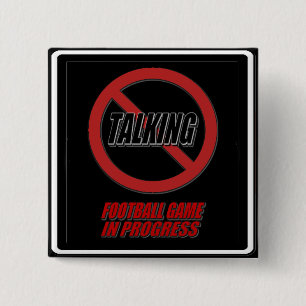 Badge Carré 5 Cm Bouton Pas De Discussion De Football En Cours