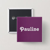 Badge Carré 5 Cm Bouton Pauline (Devant & derrière)