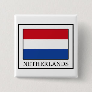 Badge Carré 5 Cm Bouton Pays-Bas