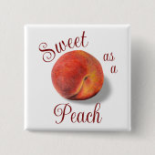 Badge Carré 5 Cm Bouton Peach (Devant)