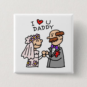 Badge Carré 5 Cm Bouton : Père de la jeune mariée