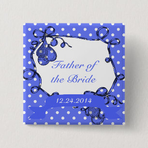 Badge Carré 5 Cm Bouton Père du mariage marié/marié