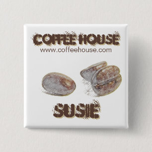 Badge Carré 5 Cm bouton personalizable de nom-étiquette "de grains