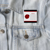 Badge Carré 5 Cm Bouton Personnalisable Buggers (En situation)