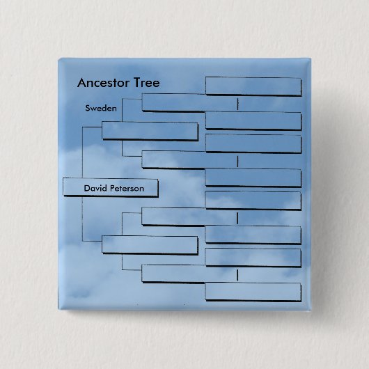 Badge Carré 5 Cm Bouton personnalisable d'arbre d'ancêtre (Devant)