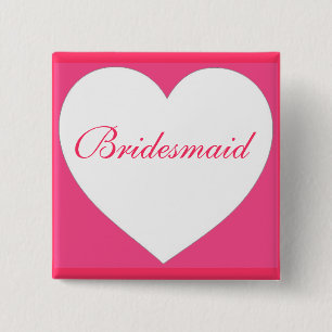 Badge Carré 5 Cm Bouton personnalisable de demoiselle d'honneur de