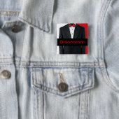 Badge Carré 5 Cm Bouton personnalisable de garçon d'honneur de (En situation)