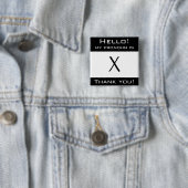 Badge Carré 5 Cm Bouton personnalisable de "mon pronom" (En situation)