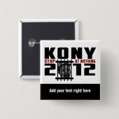 Badge Carré 5 Cm Bouton Personnalisable KONY 2012 (Devant & derrière)