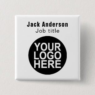 Badge Carré 5 Cm Bouton personnalisé carré nominatif avec logo d'en