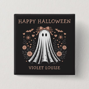 Badge Carré 5 Cm Bouton personnalisé Halloween Ghost