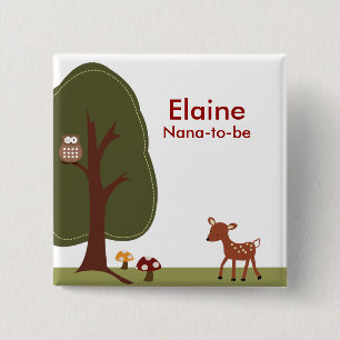 Badge Carré 5 Cm Bouton personnalisé par FORÊT de CERFS COMMUNS de