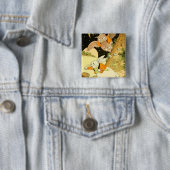 Badge Carré 5 Cm Bouton Peter Rabbit (En situation)