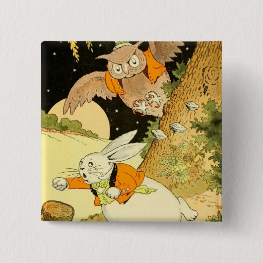 Badge Carré 5 Cm Bouton Peter Rabbit (Devant)