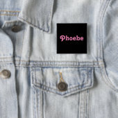 Badge Carré 5 Cm Bouton Phoebe (En situation)
