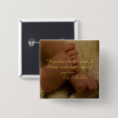 Badge Carré 5 Cm bouton pieds bébé (Devant & derrière)