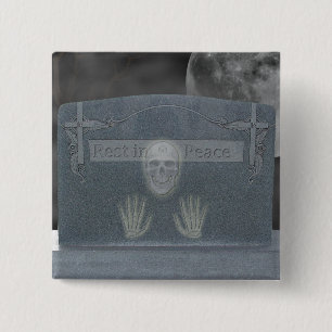 Badge Carré 5 Cm Bouton Pierre Tomb