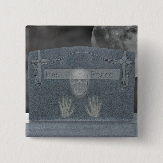 Badge Carré 5 Cm Bouton Pierre Tomb (Devant)