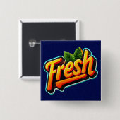 Badge Carré 5 Cm Bouton Pinback frais de style rétro (Devant & derrière)